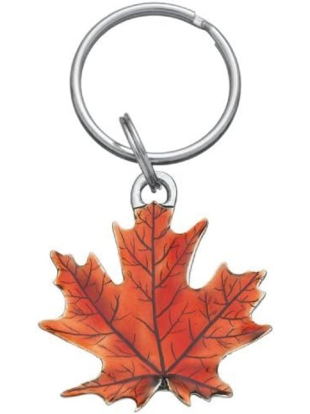 Handcrafted Pewter Fall Maple Leaf Keychain | Unique Autumn Accessory